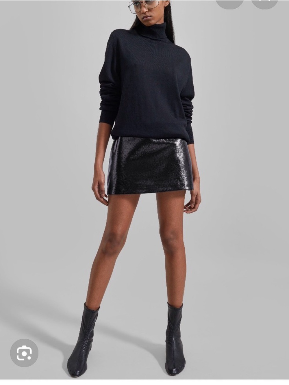 The Frankie Shop Black Cowl Neck Turtleneck Sweater